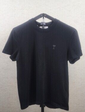 AMI PARIS Logo-Embroidered Organic Cotton-Jersey T-Shirt Size M